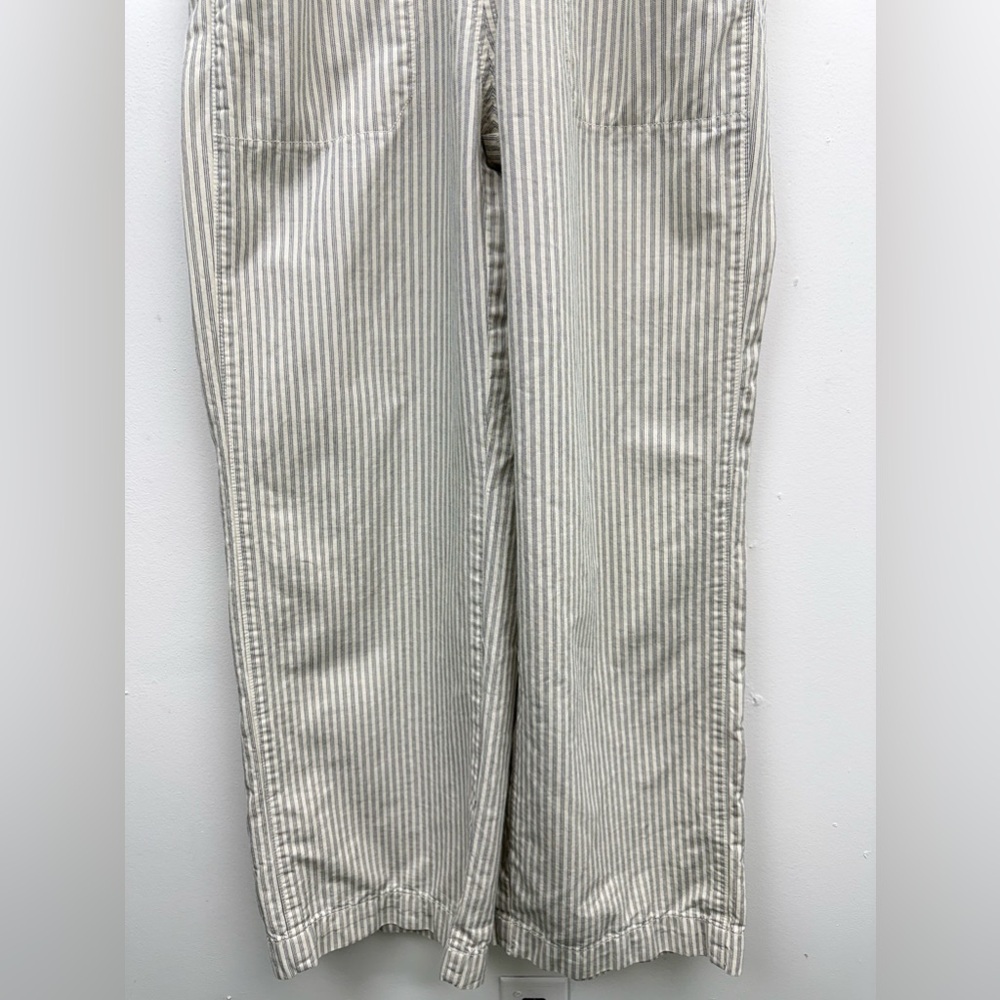 Everlane size 4 Women’s Blue White Striped Organic Cotton Linen Blend Jumpsuit - Picture 4 of 11